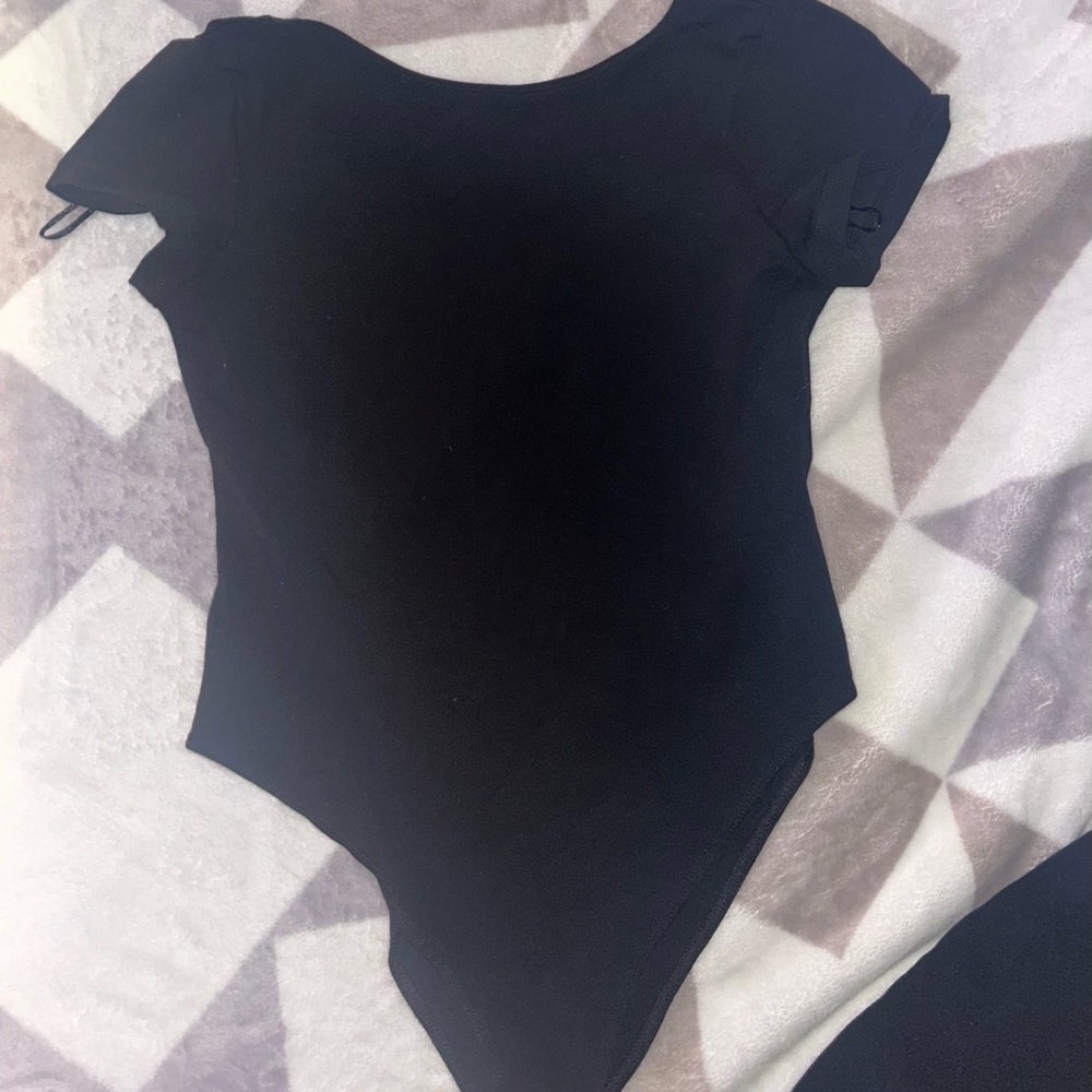 H&M Classic Black Bodysuit With A Low Cut Back